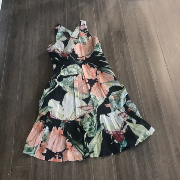 Ann Taylor floral crisscross back dress - Picture 2 of 5
